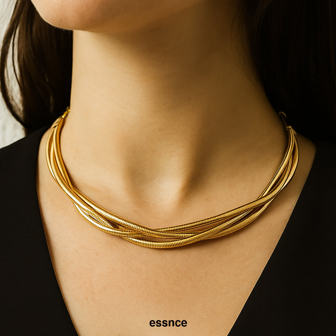 Éclat Triple Layered Choker Necklace